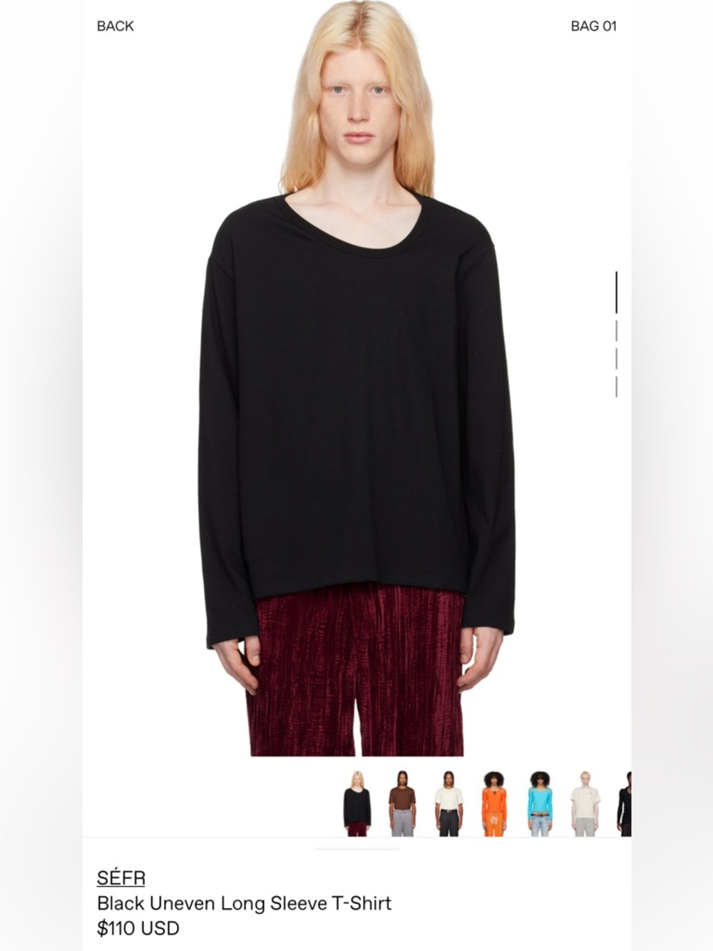 SEFR Uneven long sleeve T-shirt